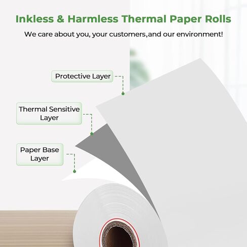 MUNBYN 58mm Mini Wireless Bluetooth Receipt Printer and 2 1/4 x 50ft Thermal Paper (10 Rolls), BPA Free 58mm Receipt Paper in Saudi Arabia