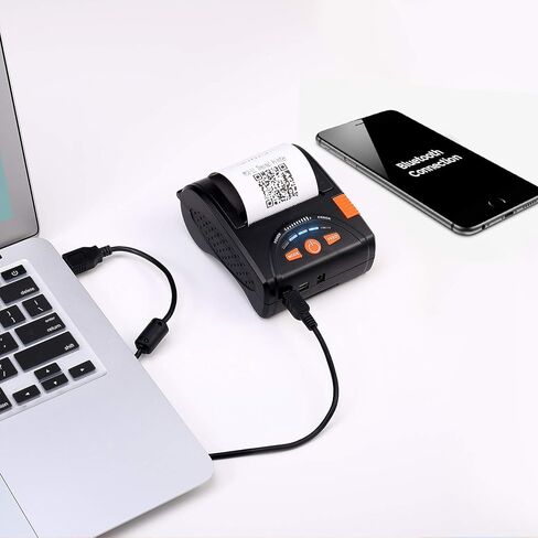 MUNBYN 58mm Mini Wireless Bluetooth Receipt Printer and 2 1/4 x 50ft Thermal Paper (10 Rolls), BPA Free 58mm Receipt Paper in Saudi Arabia