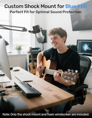 Wave Microphone Shock Mount - custom built for Elgato Wave:1 and Wave:3, Anti-Vibration Suspension Shock Mount Holder Clip in Saudi Arabia