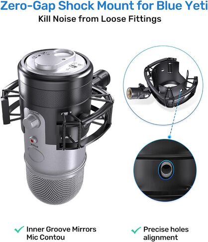 Wave Microphone Shock Mount - custom built for Elgato Wave:1 and Wave:3, Anti-Vibration Suspension Shock Mount Holder Clip in Saudi Arabia