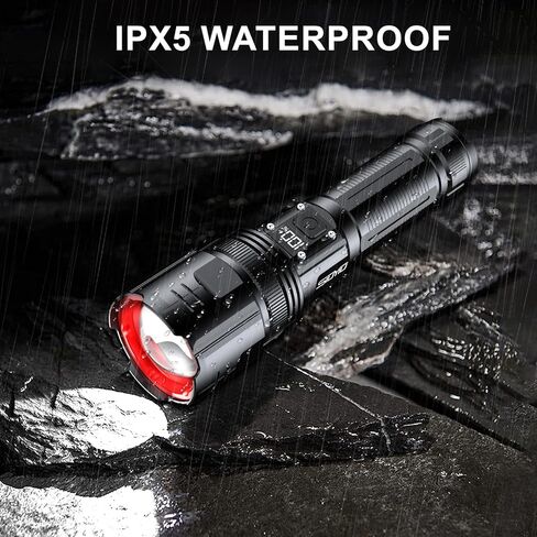 Siuyiu Flashlights High Lumens Tactical, Rechargeable Flashlight, 200000 Lumens Super Bright Flash Light, IPX45 Waterproof, 5 Modes Flash Lights for Camping, Emergency, Outdoor, Home in Kuwait