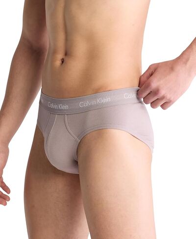 Calvin Klein Underwear Men's 3 Pack Cotton Stretch Hip Briefs, Olive/Gentle/Red Carpet, L in Saudi Arabia