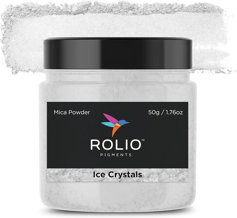 Rolio Premium Mica Powder - Pearl White (50G / 1.76oz) - 1 Jar of White Pigment Powder for Epoxy Resin, Dye, Soap Making, Nail Polish, Paint, Candle Making, Bath Bombs, Slime in Kuwait