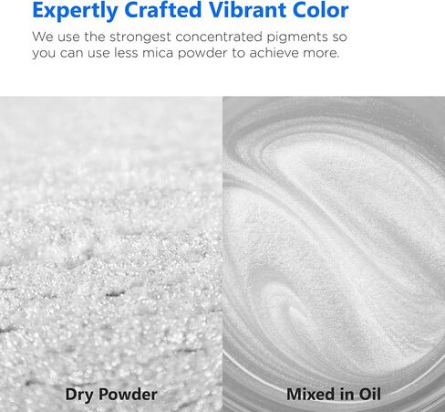 Rolio Premium Mica Powder - Pearl White (50G / 1.76oz) - 1 Jar of White Pigment Powder for Epoxy Resin, Dye, Soap Making, Nail Polish, Paint, Candle Making, Bath Bombs, Slime in Kuwait