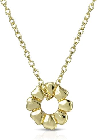 Lucky Feather Linked By Love Necklace for Women and Teen Girls - 14K Gold Dipped Double Heart Pendant on Adjustable Chain, Ideal Gift for a Special Person on Her Birthday or as a Reminder She is Loved in Kuwait