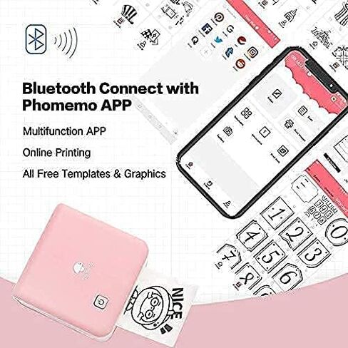 Phomemo M02 Pro Pocket Printer - with 3 Rolls Transparent White Paper， Compatible with iOS + Android for Plan Journal, Study Notes, Art Creation, Work, Gift in Saudi Arabia