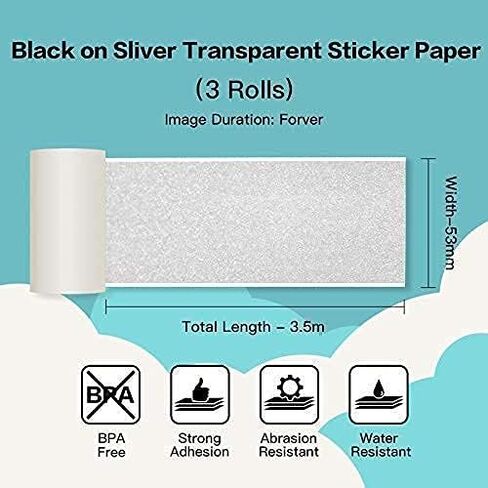 Phomemo M02 Pro Pocket Printer - with 3 Rolls Transparent White Paper， Compatible with iOS + Android for Plan Journal, Study Notes, Art Creation, Work, Gift in Saudi Arabia