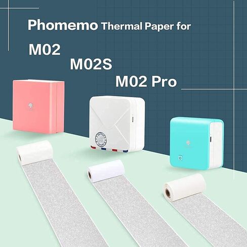 Phomemo M02 Pro Pocket Printer - with 3 Rolls Transparent White Paper， Compatible with iOS + Android for Plan Journal, Study Notes, Art Creation, Work, Gift in Saudi Arabia