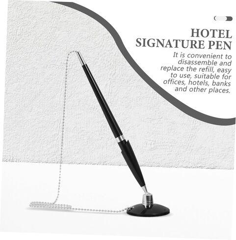 ARTIBETTER Multi Function Signature Pen with Chain for Countertop Use Plastic and Stainless Steel Construction Quick Dry Smooth Ink for Banks Hotels Offices and Business Settings in Saudi Arabia