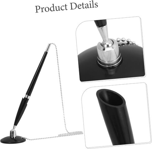 ARTIBETTER Multi Function Signature Pen with Chain for Countertop Use Plastic and Stainless Steel Construction Quick Dry Smooth Ink for Banks Hotels Offices and Business Settings in Saudi Arabia
