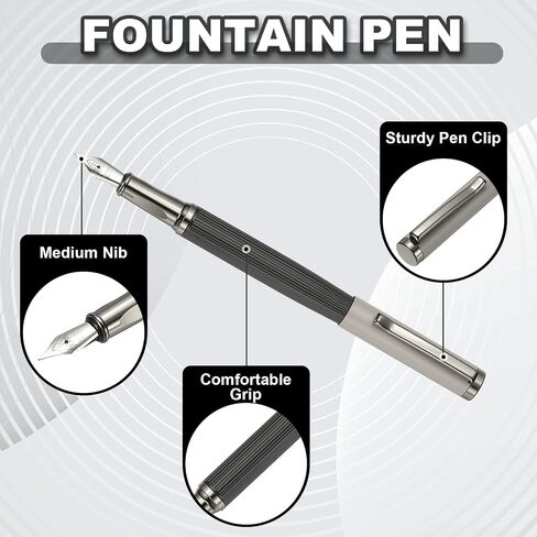 Patikil Fountain Pen Medium Nib للمكتب المهني ، الأبيض الشفاف in Saudi Arabia