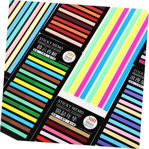 8packs شرائط تمييز الفلورسنت العليا لزجة علامات الكتب القابلة للإزالة علامات تبويب صفحة طويلة لمكتب المدرسة in Saudi Arabia