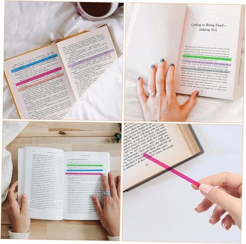 6sets Highllighter Tape من علامات التبويب الملونة الملونة لسهولة التعليق وعلامات تبويب المذكرة القابلة للإزالة لدراسة مكتب الدراسة والفصول الدراسية تستخدم علامات صفحة الفلورسنت in Kuwait