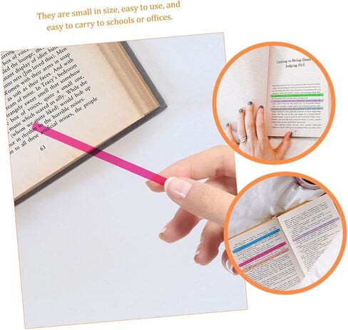 6sets Highllighter Tape من علامات التبويب الملونة الملونة لسهولة التعليق وعلامات تبويب المذكرة القابلة للإزالة لدراسة مكتب الدراسة والفصول الدراسية تستخدم علامات صفحة الفلورسنت in Kuwait