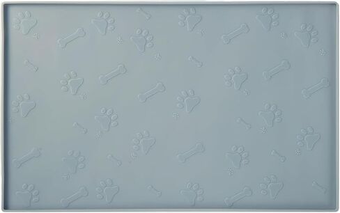 Dog Bowl Mat Waterproof Cat Feeding Mat, Silicone Pet Food Mat, Waterproof Raised-Edges Pet Bowl Placement Tray for Puppy Kitty Dog Cat to Food Spills and Water Messes Out to Floor (48X30CM, Beige) in Kuwait