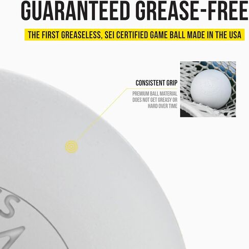 X Greaseless Lacrosse Balls by Guardian Innovations, 3 Pack, White - Official Ball of NCAA Championships - Meets NOCSAE Standards and SEI/NCAA/NFHS Certified in Saudi Arabia