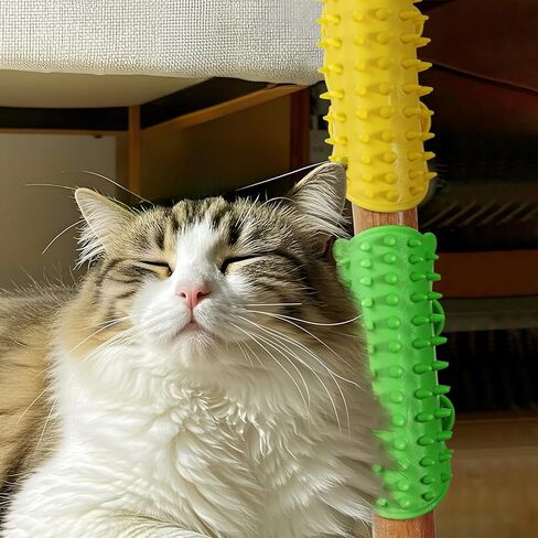 2PCS Cat Self Groomer Brush Combs ، Soft Cat Face Face Scratcher Rubber Corning Corner Corner Shedding Shedding Frant in Kuwait