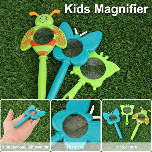 Kids Magnifier, Handheld Butterfly Bee Magnifying Glass, Animal Shaped Magnifying Glass, Colorful Hand Toy, Mini Magnifier for School, Outdoor Exploration (Green bee) in Saudi Arabia
