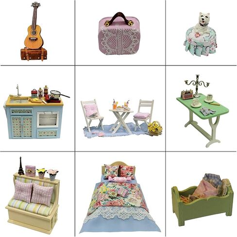 CUTEROOM DIY Miniature Wooden Caravan Dollhouse Kit with Furniture - Creative Mini Doll House Craft for Adults, Teens for Women & Girls in Kuwait
