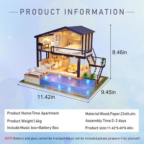 CUTEROOM DIY Miniature Wooden Caravan Dollhouse Kit with Furniture - Creative Mini Doll House Craft for Adults, Teens for Women & Girls in Kuwait