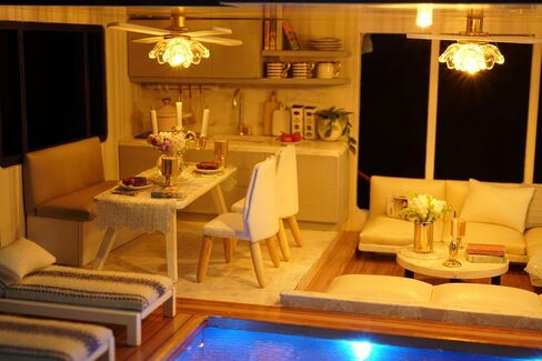 CUTEROOM DIY Miniature Wooden Caravan Dollhouse Kit with Furniture - Creative Mini Doll House Craft for Adults, Teens for Women & Girls in Kuwait