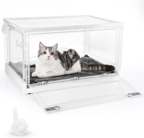 Large Pet Atomization Nest 85L Nebulization Oxygen Box 24.2 x 16.7 x 14'' Pet Dedicated Folding Tent with Oxygen Valve Puppy Incubator ICU Cage Breathing Medical Box Brooder for Cough Treat in Saudi Arabia