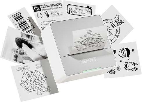 طابعة ملصقات IDPRT MINI - آلة صانع الملصقات المحمولة S1 مع ورقة ملصق 1 لفة ، طباعة Bluetooth طابعة جيب لملاحظات الدراسة ، الرسومات ، الطلاب ، هدية الأطفال ، تطبيق مجاني ، وردي in Saudi Arabia