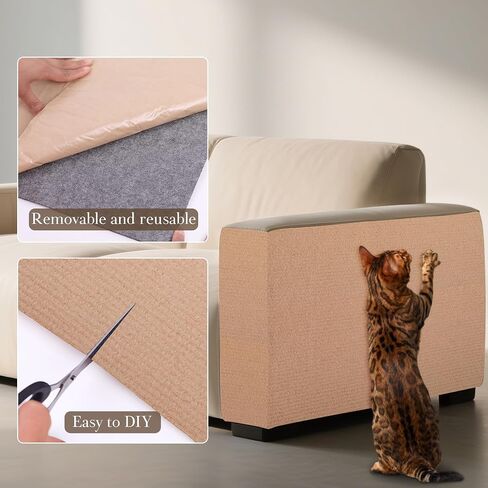 2 Pack Cat Scratch Furniture Protector Trimmable DIY Climbing Scratching for Indoor Couch Protector from Cat Claws, Walls and Tower Replacement (Brown, 15.7'' x 23.6'') in Kuwait