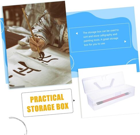 2 Pcs Transparent Storage Box for Painting and Calligraphy Tools Easy Clean Organizer for Art Supplies Compact and Exquisitely Made for Daily Use and Item Storage in Saudi Arabia