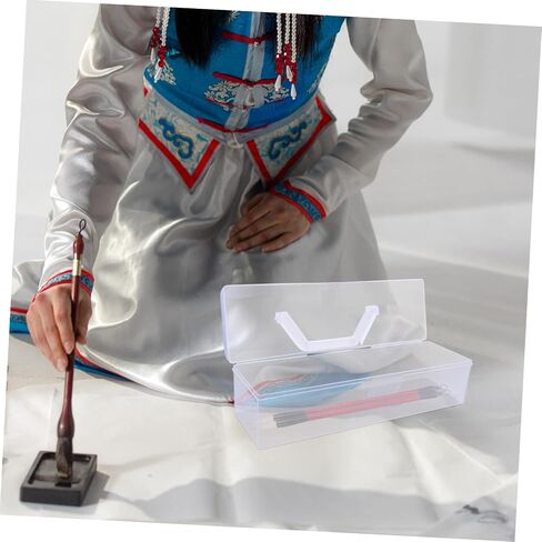 2 Pcs Transparent Storage Box for Painting and Calligraphy Tools Easy Clean Organizer for Art Supplies Compact and Exquisitely Made for Daily Use and Item Storage in Saudi Arabia