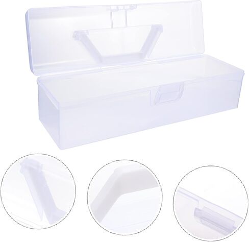 2 Pcs Transparent Storage Box for Painting and Calligraphy Tools Easy Clean Organizer for Art Supplies Compact and Exquisitely Made for Daily Use and Item Storage in Saudi Arabia