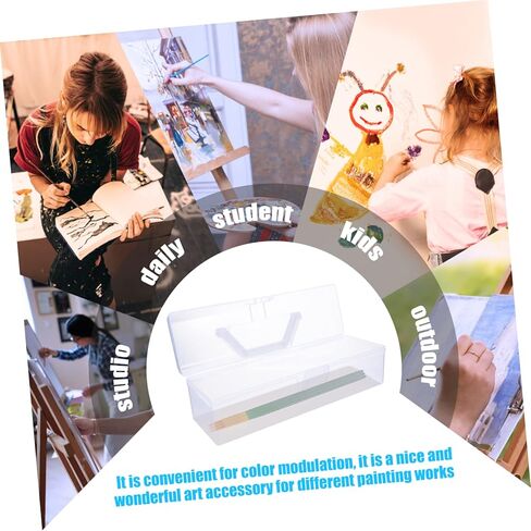 Uonlytech 2 Pcs Calligraphy Tool Box Handle Plastic Art Storage Case for Supplies Organization Lightweight Storage Holder for Artists and Students in Saudi Arabia