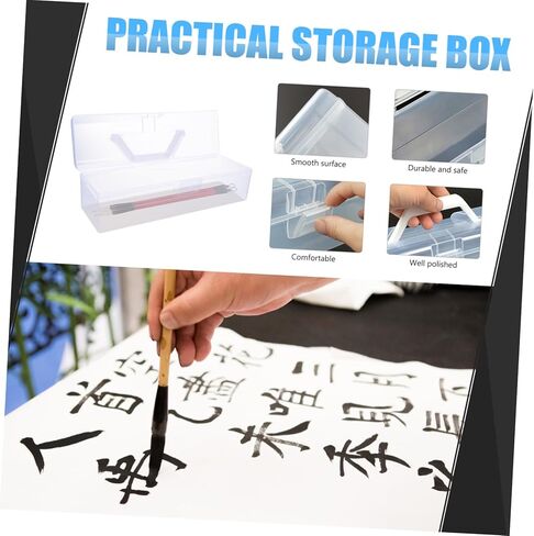 Uonlytech 2 Pcs Calligraphy Tool Box Handle Plastic Art Storage Case for Supplies Organization Lightweight Storage Holder for Artists and Students in Saudi Arabia