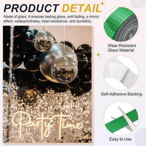 Patikil 5x5mm المرايا اللاصقة ذاتي البلاط الفسيفساء ، 3600 PCS مربع مصغرة الزجاج ملصق بلاط ديسكو لزخارف DIY Craft Disco Barty Party ، Red in Kuwait