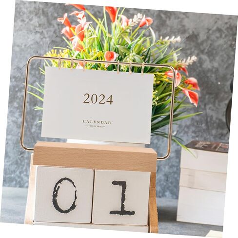 jojofuny 1Set Desktop Calendar Stand Holder Flip Calendar Rack for Office Decor Easy Install Photo Calendar Display Lightweight and Portable Tabletop Accessory in Saudi Arabia
