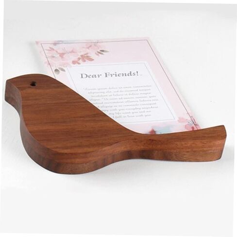 jojofuny 1Pc Small Bird Solid Wood Calendar Stand Display Base Postcard Holder for Desk Decor Creative Walnut Tabletop Adornment Housewarming in Saudi Arabia