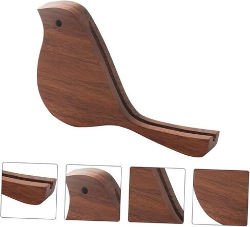 jojofuny 1Pc Small Bird Solid Wood Calendar Stand Display Base Postcard Holder for Desk Decor Creative Walnut Tabletop Adornment Housewarming in Saudi Arabia