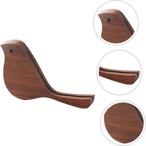 jojofuny 1Pc Small Bird Solid Wood Calendar Stand Display Base Postcard Holder for Desk Decor Creative Walnut Tabletop Adornment Housewarming in Saudi Arabia