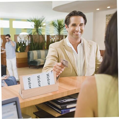 1pc حامل بطاقة خشبي الإبداعية مصممة خشبية الصلبة موقف لتصميم المنزل للبطاقات ودعم البطاقات البريدية in Saudi Arabia