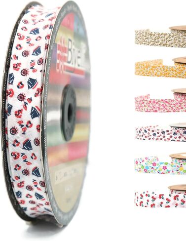 شريط ربط تحيز القطن - 3/4 بوصات (20 مم) عريض - 27 ياردة - شريط ملزم بطيء للثني من طيبة للخياطة DIY الأزرق A1 in Kuwait