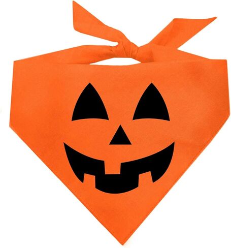 Jack-O-Lantern Halloween Dog Bandana (Orange, OS 141) in Saudi Arabia