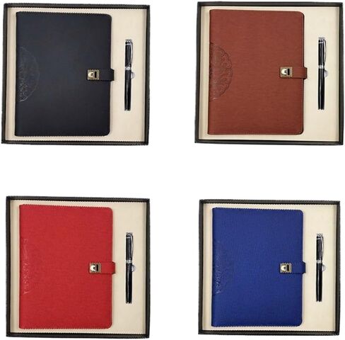 Loose Leaf Notebook Set PU Faux Leather Replaceable Inner Core Business Gift(White-Dinosaur Doodle4) in Saudi Arabia
