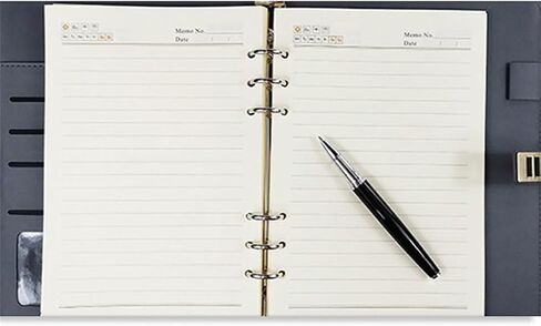 Loose Leaf Notebook Set PU Faux Leather Replaceable Inner Core Business Gift(White-Dinosaur Doodle4) in Saudi Arabia