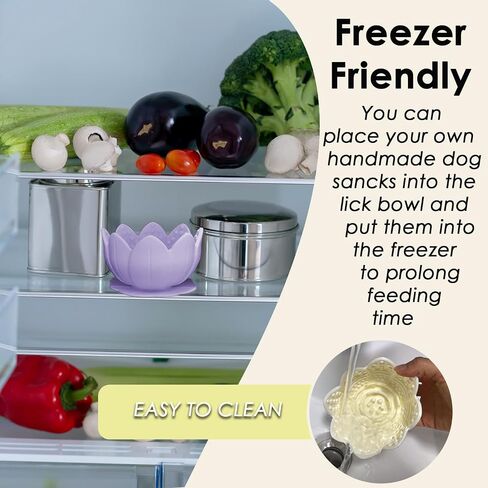 Dog Lick Bowl,Anxiety Relief Slow Feeder Dog Lick Mat Treat Dispenser, Non-Slip Licking Bowl Enrichment Toys for Small Medium Breeds Dogs (Beige, 12x12x7.6CM) in Kuwait
