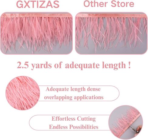 Gxtizas White Speathers Trim 2.5 Yards Fringe Trim Feather for Harps Moding Comple ، وفساتين الزفاف اللاتينية ، وملحقات DIY على خشبة المسرح in Kuwait