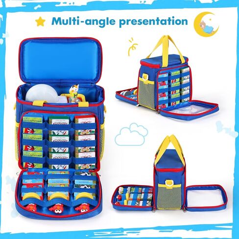 حمل حالة متوافقة مع Little Tikes Story Dream Books Set Starter Set and Association ، وحقيبة تخزين محمولة لكتب القصص والشخصية مع حزام المقبض والكتف (وردي) in Kuwait