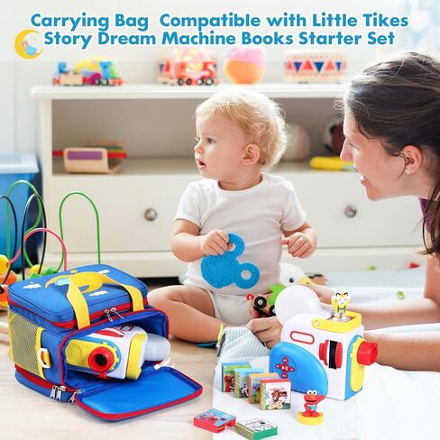حمل حالة متوافقة مع Little Tikes Story Dream Books Set Starter Set and Association ، وحقيبة تخزين محمولة لكتب القصص والشخصية مع حزام المقبض والكتف (وردي) in Kuwait