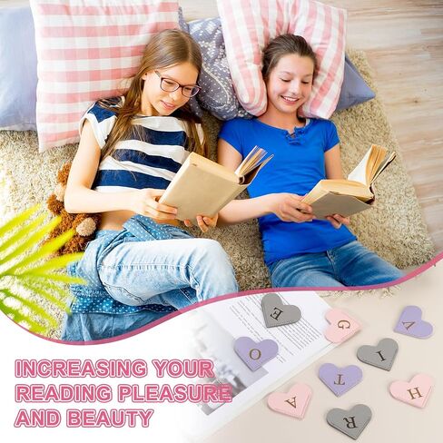 PATIKIL Initial S Corner Bookmarks, 3Pcs Heart Shape Leather Book Marks Page Markers Cute Page Clip for Men Women Teacher Reader Book Lover Writers, Pink Purple Gray in Saudi Arabia