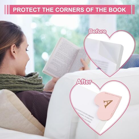 PATIKIL Initial S Corner Bookmarks, 3Pcs Heart Shape Leather Book Marks Page Markers Cute Page Clip for Men Women Teacher Reader Book Lover Writers, Pink Purple Gray in Saudi Arabia