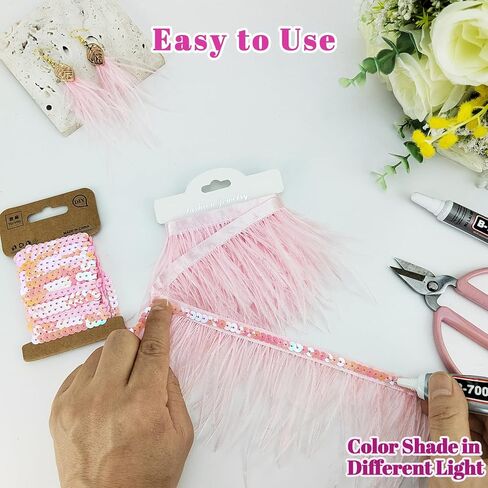 ريش النعامة الوردي ، 2 صباح × 4 بوصة تقطيع الريشة in Kuwait